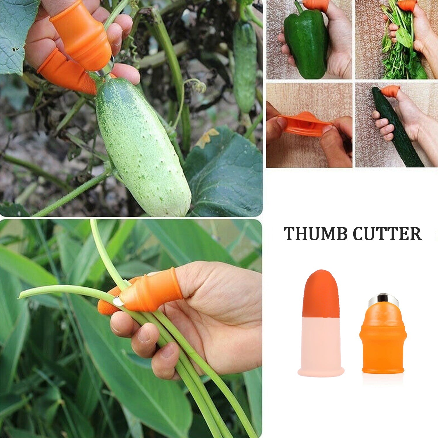 2766 Vegetable Thumb Cutter and tool 5pc Set with effective sharp cutting blade System DeoDap 2766 Vegetable Thumb Cutter and tool 5pc Set with effective sharp cutting blade System DeoDap